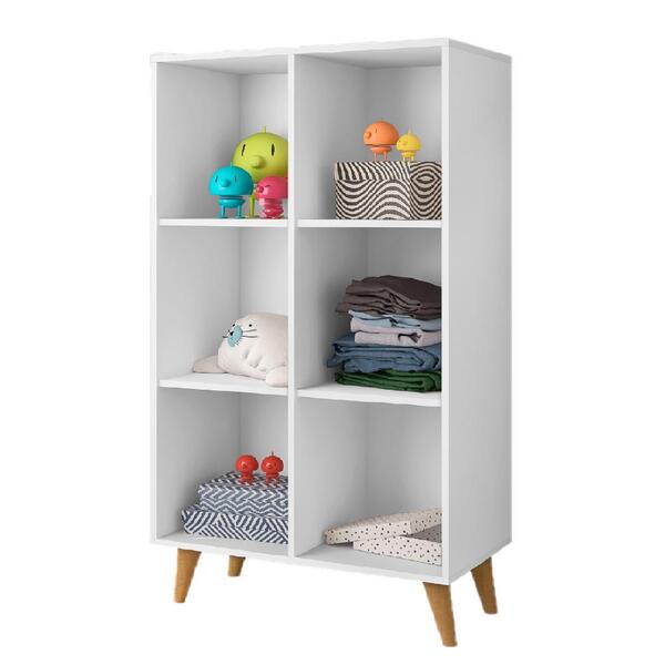 Estante Montessoriana Cristal 6 Nichos Com Pés De Madeira 1,3