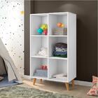 Estante Montessoriana Cristal 6 Nichos Com Pés De Madeira 1,3