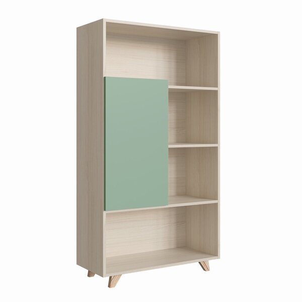 Estante Multifuncional 1 Porta 4 Nichos Aurora Nature/verde