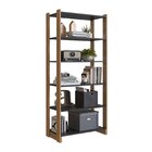 Estante Multifuncional 6 Prateleiras Mel / Preto