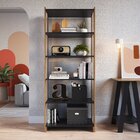 Estante Multifuncional 6 Prateleiras Mel / Preto