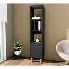 Estante Multiuso 1 Portas 3 Prateleiras Florida Preto