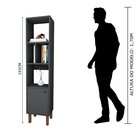 Estante Multiuso 1 Portas 3 Prateleiras Florida Preto