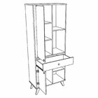 Estante Multiuso 2 Portas 1 Gaveta 6 Prateleiras Manchester E