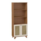 Estante Multiuso 3 Nichos, 2 Portas Com Pintura 3d Palha Tram