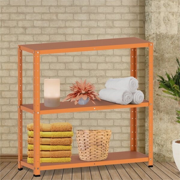 Estante Multiuso 3 Prateleiras 92cm Aço Laranja Picasso