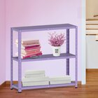 Estante Multiuso 3 Prateleiras 92cm Aço Lilás