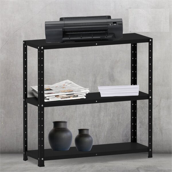 Estante Multiuso 3 Prateleiras 92cm Aço Preto