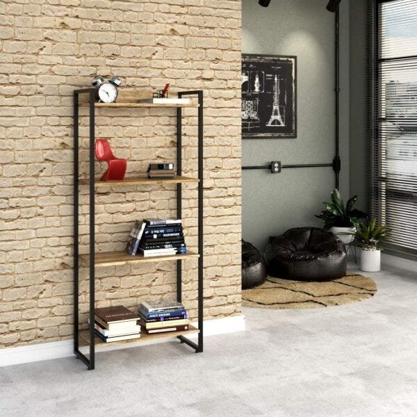Estante Multiuso 4 Prateleiras 60cmx146cm Dynamica  Carvalho