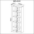 Estante Multiuso 59,8x160cm Com 4 Prateleiras Amêndoa