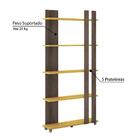 Estante Multiuso 80cm Com 5 Prateleiras - Rústico/amarelo