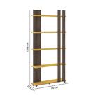 Estante Multiuso 80cm Com 5 Prateleiras - Rústico/amarelo