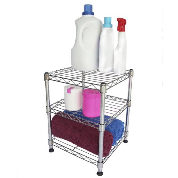 Estante Multiuso Arame Aço Cromado 3 Prateleiras Montável Dec