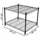 Estante Multiuso Arame Aço Preto 2 Prateleiras Montável Decor