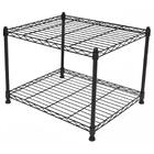 Estante Multiuso Arame Aço Preto 2 Prateleiras Montável Decor