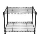 Estante Multiuso Arame Aço Preto 2 Prateleiras Montável Decor