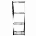 Estante Multiuso Arame Aço Preto 4 Prateleiras Montável Decor