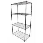 Estante Multiuso Arame Aço Preto 4 Prateleiras Montável Decor