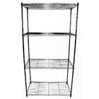 Estante Multiuso Arame Aço Preto 4 Prateleiras Montável Decor