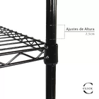 Estante Multiuso Arame Aço Preto 4 Prateleiras Montável Decor