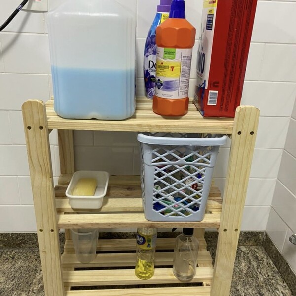 Estante Multiuso Com 3 Prateleiras Madeira Pinus 60cm