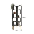 Estante Multiuso De Canto 6 Prateleiras Berlim Grafite