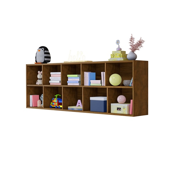 Estante Multiuso Ely Amêndoa Para Organizar Brinquedo Em Mdf