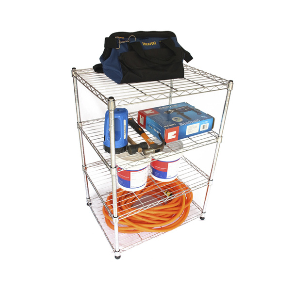 Estante Multiuso Industrial De Aço Cromado 4 Prateleiras Aram