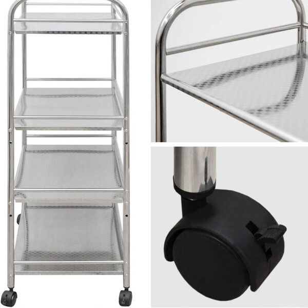 Estante Multiuso Inox C/ 4 Elementos E Rodinhas Guimmis.casa