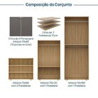 Estante Multiuso Livreiro 3 Módulos 10 Portas 2 Kit Prateleir