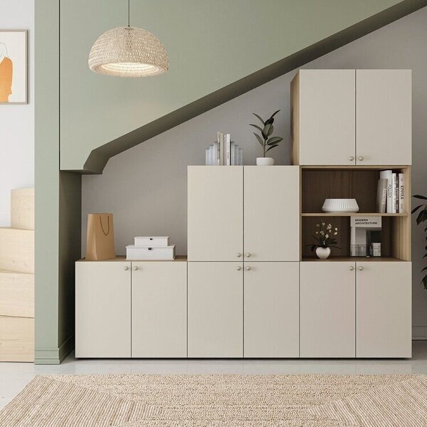 Estante Multiuso Livreiro 3 Módulos 10 Portas 2 Kit Prateleir