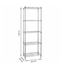 Estante Multiuso Metal Cromada 180x60x35cm Spaceo
