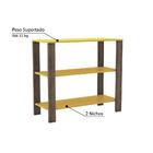 Estante Multiuso Painel 90cm 3 Prateleiras - Rústico/amarelo