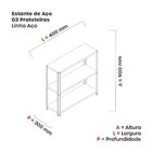 Estante Multiuso Para 3 Prateleiras 92cm Aço Cinza