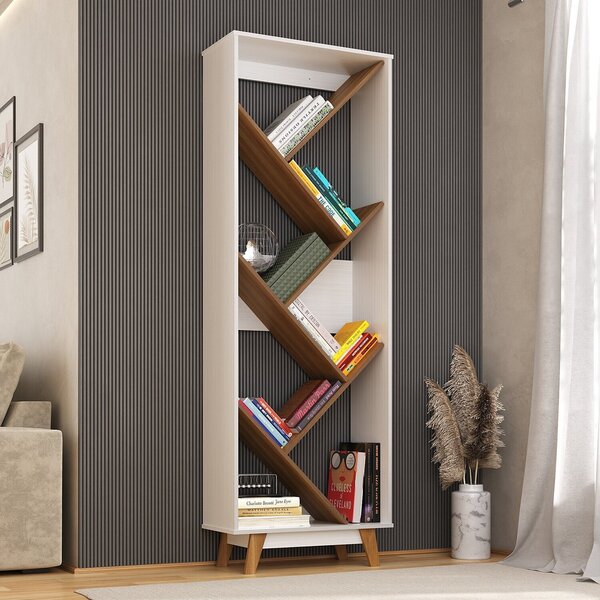 Estante Multiuso Para Livros 6 Prateleiras Helena Branco/nogal