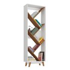 Estante Multiuso Para Livros 6 Prateleiras Helena Branco/nogal