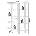 Estante Multiuso Para Sala De Estar 5 Prateleiras Ancona 175x