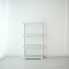 Estante Multiuso de Plástico Polipropileno com 4 Prateleiras Branca Poly 127x70x35cm 100kg Organize