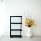 Estante Multiuso de Plástico Polipropileno com 4 Prateleiras Preta Poly 127x70x35cm 100kg Organize