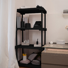 Estante Multiuso de Plástico Polipropileno com 4 Prateleiras Preta Poly 127x70x35cm 100kg Organize