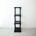 Estante Multiuso de Plástico Polipropileno com 4 Prateleiras Preta Poly 127x70x35cm 100kg Organize