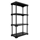 Estante Multiuso de Plástico Polipropileno com 4 Prateleiras Preta Poly 127x70x35cm 100kg Organize