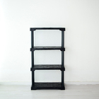 Estante Multiuso de Plástico Polipropileno com 4 Prateleiras Preta Poly 127x70x35cm 100kg Organize