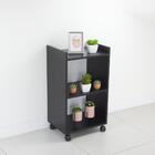 Estante Multiuso Preto Para Quarto Sala Com Rodízio 40cm
