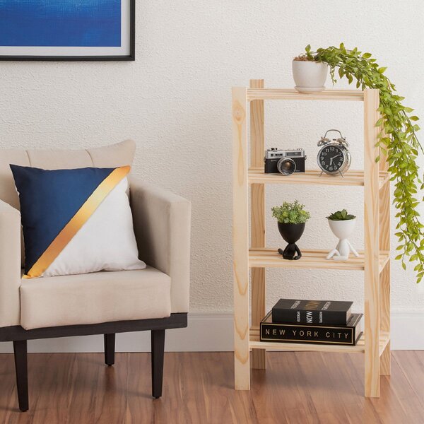 Estante Multiuso Torre Natural & Colors 4 Prateleiras Along N