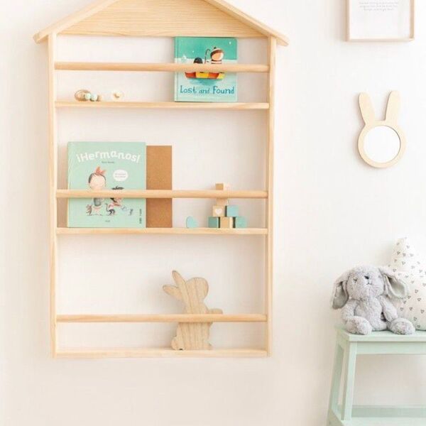 Estante Nicho Casa Prateleira Tripla Infantil De Madeira