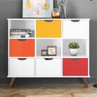 Estante Nicho Vintage Sabina Branco Com Gavetas Brancas E Col