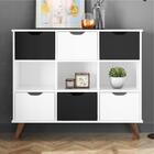 Estante Nicho Vintage Sabina Branco Com Gavetas Brancas E Pre