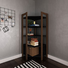 Estante Organizador Armário De Canto Az1020 Mdp Preto/nogal G