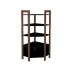 Estante Organizador Armário De Canto Az1020 Mdp Preto/nogal G